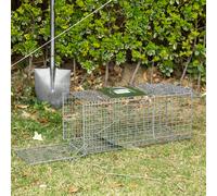 Gabbia Trappola per Animali Vivi Pieghevole in Acciaio per Conigli e Piccoli Animali, 66x24x30.5 cm, Argento Description:Questa gabbia per animali ti aiuta a prendere ratti, topi e nutrie selvatici se