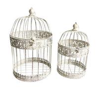 Gabbia uccelli Set 2 pz Bianco anticato