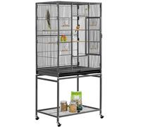 Gabbia Voliera per Uccelli Inseparabile Separabile con Piedistallo 136x62x43cm