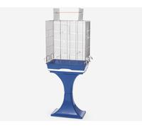 Gabbia voliera per uccelli pappagalli Ambra aperta con supporto cm 56,5x36,5x138