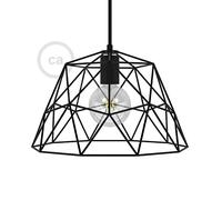 Gabbia XL paralume nudo Dome in metallo con portalampada E27 - Nero