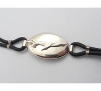 Gabbiani : Braccialetto in Argento 925 e caucciù - Bracciale con Volo di Uccelli