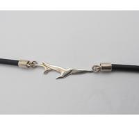 Gabbiani : Braccialetto in Argento 925 e caucciù - Bracciale con Volo di Uccelli