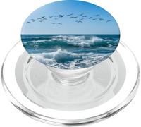 Gabbiani che volano onde oceaniche scena del cielo costiero PopSockets PopGrip per MagSafe