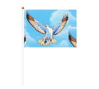 Gabbiani in volo Bandiera portatile stampata su entrambi i lati in sei pezzi, 14 x 20,8 cm, adatta per attività di squadra di tifo