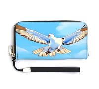 Gabbiani in volo borsa da viaggio lunga con tasca portamonete, pochette con blocco RFID, cerniera intorno, grande capacità, portafoglio da donna per viaggi e lavoro