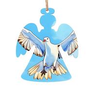 Gabbiani in volo Ornamenti in legno a forma di angelo 6 pezzi, ciondoli decorativi da appendere, design vintage per le vacanze