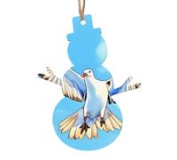 Gabbiani in volo ornamento in legno ciondolo a forma di pupazzo di neve 1 pz per albero, decorazione parete e porta - stile vintage