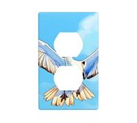 Gabbiani in volo - Placca decorativa per interruttore, in policarbonato, infrangibile, per casa, ufficio, 1 banda con viti