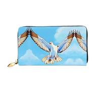 Gabbiani in volo Portafoglio lungo in pelle, stampa fronte/retro, materiale in pelle microfibra, unisex, impermeabile e resistente
