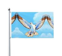 Gabbiani in volo Stampe Bandiera su entrambi i lati 3 x 5FT leggera e resistente al colore con asole Ideale per feste all'aperto e giardini.