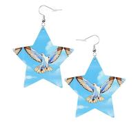 Gabbiani in volo Stampe Orecchini in pelle a forma di stella Accessori leggeri ed eleganti per feste, balli e vita quotidiana.