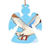 Gabbiani volanti in legno ornamento pendente a forma di angelo 1 pz per albero, decorazione parete e porta - stile vintage