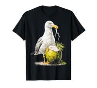 Gabbiano Bird Drinknig Frutta Disegno Animale Gabbiano Grafico Maglietta