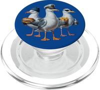Gabbiano Capitano Divertente Uccelli Rubano Patatine Panino PopSockets PopGrip per MagSafe