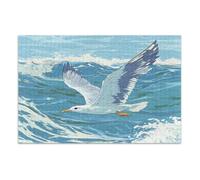 Gabbiano che vola sopra le onde dell'oceano puzzle 500 pezzi per adulti, puzzle impegnativi più cool per bambini anziani