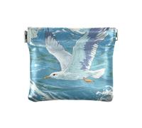Gabbiano che vola sopra l'oceano moda donna portamonete in pelle borse cosmetiche portatili per la borsa per le donne para monedas