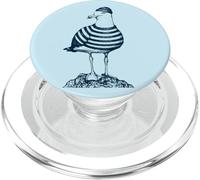 Gabbiano con Maglione a Righe e Berretto in Stile Marittimo PopSockets PopGrip per MagSafe