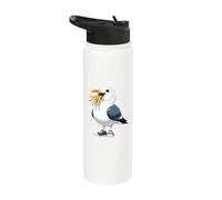 Gabbiano Con Patatine Scarpe Blu Stainless Steel Insulated Water Bottle