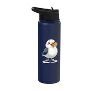 Gabbiano Con Patatine Scarpe Blu Stainless Steel Insulated Water Bottle