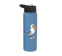 Gabbiano Con Patatine Scarpe Blu Stainless Steel Insulated Water Bottle