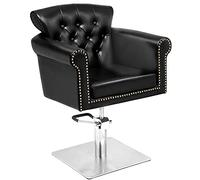 Poltrona Sedia Seduta BERLIN per Salone Parrucchiere e da Barbiere Nero/Silver