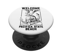 Gabbiano sul teschio - Spiaggia di Stato di Pacifica PopSockets PopGrip Adesivo