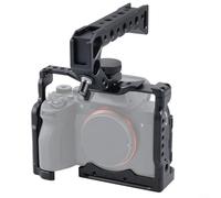 Gabbie complete in alluminio per fotocamera Sony A7M5 A7R5 A7M4 A7S3 | Lega leggera, con manico, montaggio multipunto per microfono/luce, impugnatura ergonomica, riduce le vibrazioni