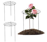 Gabbie e supporti per peonia 3 pezzi Supporto per peonia 12x16'' Crescere attraverso supporti per piante con 3 gambe Gabbie per pomodoro Fiori Anelli di supporto Cerchi per rose, pomodori, orchide.