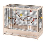 Ferplast Gabbia per Uccelli in legno FSC GIULIETTA 6, Gabbia Canarini, Cocorite e Uccelli esotici, Accessori inclusi, 81 x 41 x h 64 cm.