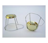 GABBIETTE FERMATAPPO A 4 FILI C/CAPSULA/CAPPELLOTTO METALLICA PER TAPPI SPUMANTE confezione pz.50 ORO