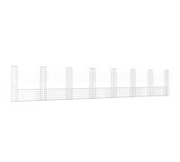 Gabbione a forma di U con 8 pali in ferro, 860 x 20 x 150 cm, per giardino, giardino, giardino, giardino, gabbia, resistente, per riempire rocce e recinzioni decorative per esterni