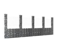 vidaXL Gabbione a U con 5 Pali in Ferro 500x20x200 cm