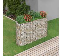 vidaXL Gabbione con Letto Rialzato in Acciaio Zincato 190x50x100 cm
