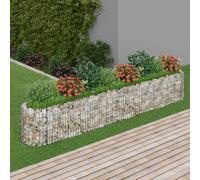 vidaXL Gabbione con Letto Rialzato in Acciaio Zincato 330x50x50 cm
