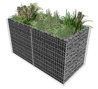 Gabbione Letto Rialzato Giardino Acciaio 180x90x100 cm Argento