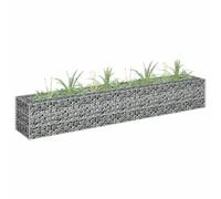 Gabbione Letto Rialzato in Acciaio Zincato 180x30x30 cm, Fioriera da Giardino Resistente alle Intemperie, Griglia a Rete per Piante e Fiori, Facile Montaggio, Design Elegante per Patio e Aiuole