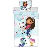 Gabby Casa Bambole Copripiumino Singolo 140x200 + Federa Microfibra Pandy | Set lenzuola reversibile | Microfibra morbida asciugatura rapida | Pandy Paws licenza | Bambine 4-12 | Regalo | Idea regalo
