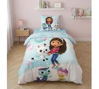 Gabby Casa Bambole Pandy DJ Kitty Copripiumino Singolo 140x200 | Set lenzuola reversibile | Microfibra morbida asciugatura rapida | Pandy Paws | Bambine | Regalo | Lavabile in lavatrice