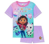 Gabby Dollhouse Pigiama Bambina Corto, Confortevole Pigiama Estivo Ragazza Set (Viola/Multicolore, 3-4 Anni)