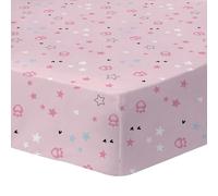 Gabby ET LA Maison Magique Hearts - Lenzuolo con angoli per bambini, 1 persona, 100% cotone, Oeko-TEX 90 x 190 cm, stampa ragazza, rosa