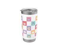 Gabby’s Dollhouse Checkerboard Faces All Over Print Bicchiere termico in acciaio inox doppia parete