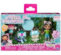 Gabby's Dollhouse , Confezione da 4 personaggi in versione campeggio, Gabby, Pandy Panda, Baby Scatola e Siregatta, giocattoli per bambine e bambini dai 3 anni in su
