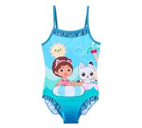 Gabby’s Dollhouse Costume Intero Bambina 82% Poliestere 18% Elastan Stampa Ufficiale Mare Piscina Taglie 3-8 Anni [18033 Blu - 3 Anni]