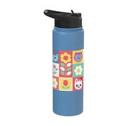 Gabby’s Dollhouse Floral Tile Grid Stainless Steel Insulated Water Bottle