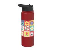 Gabby’s Dollhouse Floral Tile Grid Stainless Steel Insulated Water Bottle