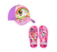 Gabby's Doll House Cappello Baseball e Infradito Ragazze, Set Estivi Design Casa Bambole di Gabby | Taglia EU 27/28