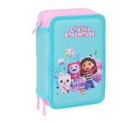 GABBY'S DOLLHOUSE Astuccio scolastico con 37 strumenti inclusi, astuccio per bambini, ideale per bambini dai 5 ai 14 anni, comodo e versatile, qualità e resistenza, 12,5 x 5,5 x 19,5 cm
