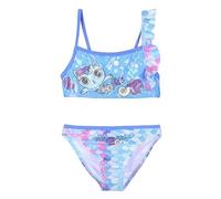 Gabby's Dollhouse Bikini Due Pezzi per Bambine, Costume da Bagno con Stampa Sirena e Gatto (IT, età, 3 Anni, Regular, Turchese)