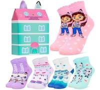Gabby's Dollhouse Calzini Bambina, 5 Coppie Calze Divertenti Morbide e Traspiranti, Regalo Ragazza e Bambini Piccoli (19/22 EU, Multicolore)